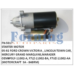 F3LY-11002-A, F7LZ-11002-BA, F7UZ-11002-AA (MOTORCRAFT  SA - 848RM )  STARTER FN-5017  FOR