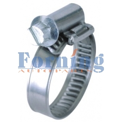 Non-Perforated Band Hose Clamp, Band Width 12mm, asymmetric housing  to DIN3017