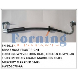 6W1Z-2078-AA BRAKE HOSE-FRONT RIGHT FN-5015 FOR FORD CROWN VICTORIA 10-03, LINCOLN TOWN CAR 10-03, MERCURY GRAND MARQUINS 10-03, MERCURY MARADER 04-03