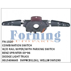 0015404645, COMBINATION SWITCH, FN-1026 for BENZ SPRINTER DODGE, LIGHT TRUCK SPRINTER 2003~2006 SMP#CBS1261; WELLS# SW5290